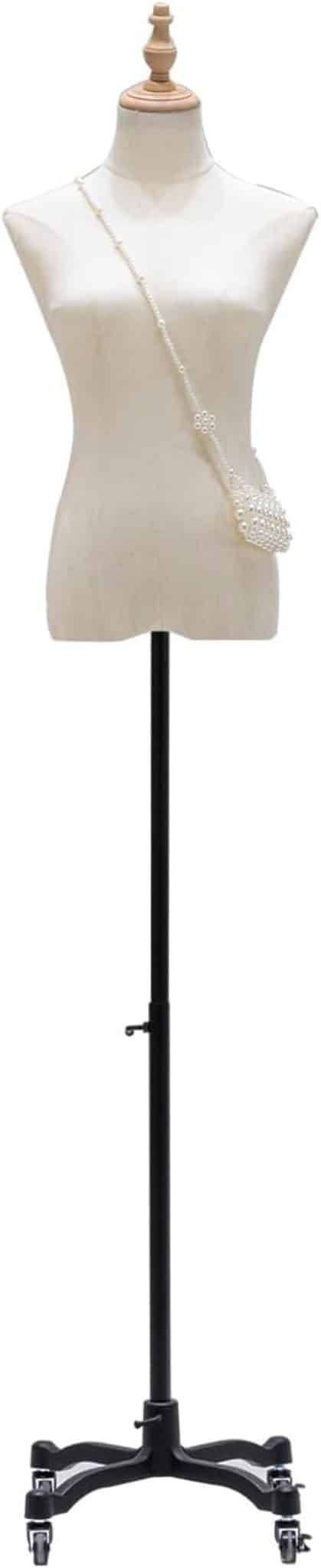 Avis sur le buste de mannequin féminin réglable avec base mobile