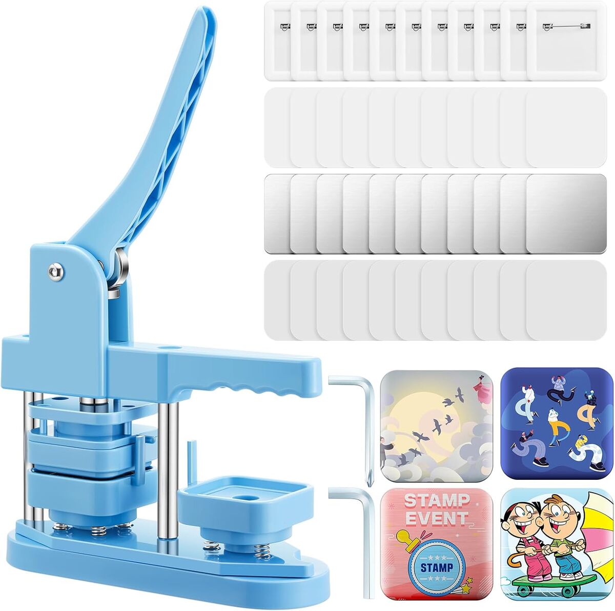 Test Gilprop machine à boutons carrés : presse à boutons et 100 accessoires