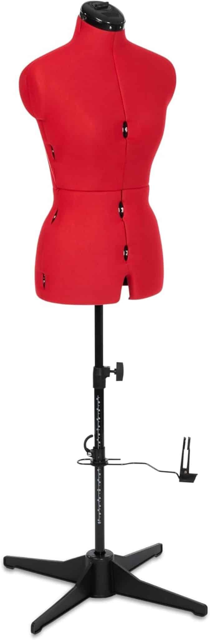 Test du mannequin de couture Adjustoform Sew Simple, rouge coquelicot, taille 38-46