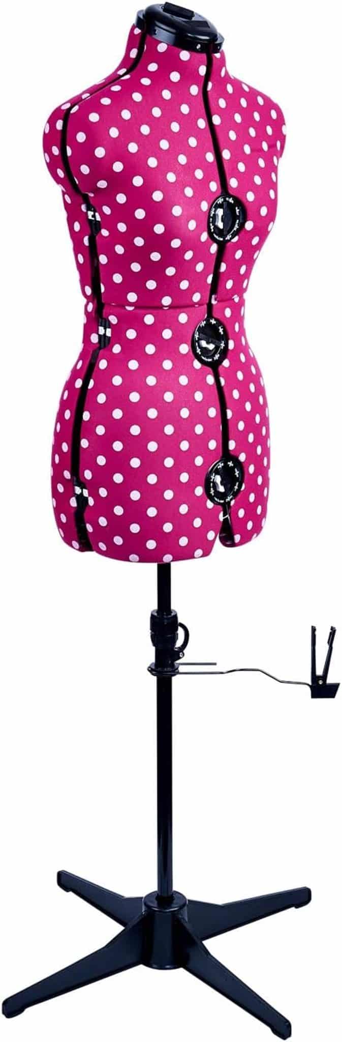 Test : mannequin couture réglable Sewing Online, motif à pois cerise, petite taille (S)