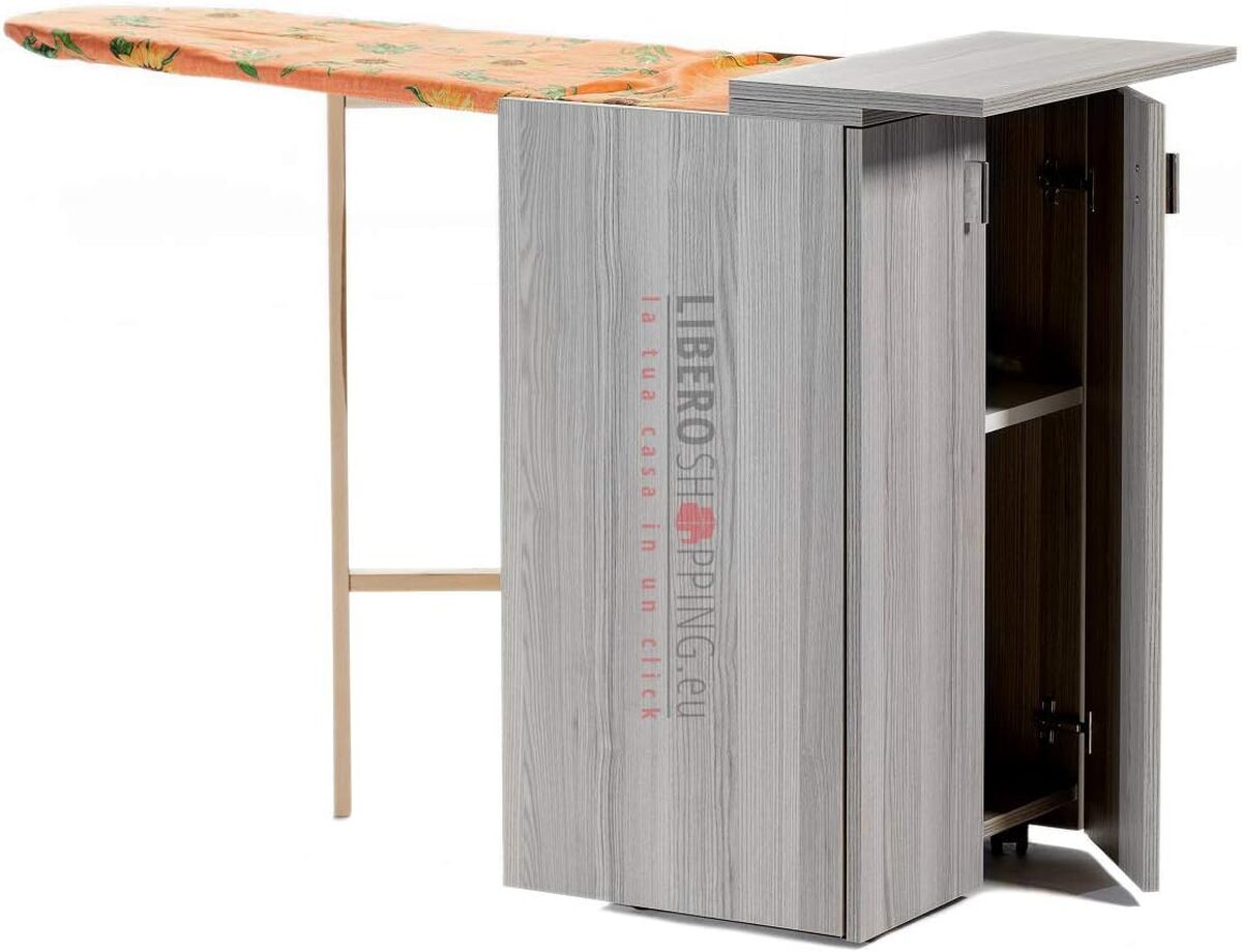 Test : meuble à repasser en bois polyvalent avec portes Melissa modèle mélèze gris