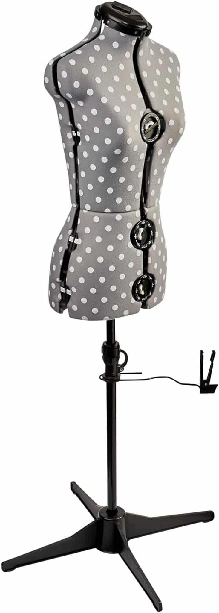 Test du mannequin de couture ajustable gris à pois Sewing Online XS