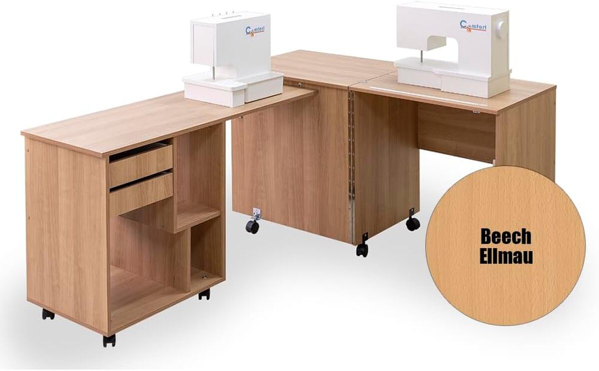 Test : armoire pour machine à coudre Comfort 8 hêtre ellmau