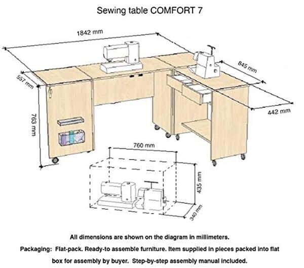 Découvrez l'armoire machine à coudre Comfort 7 Premium White : un espace de rangement élégant et pratique pour toutes vos créations couture.