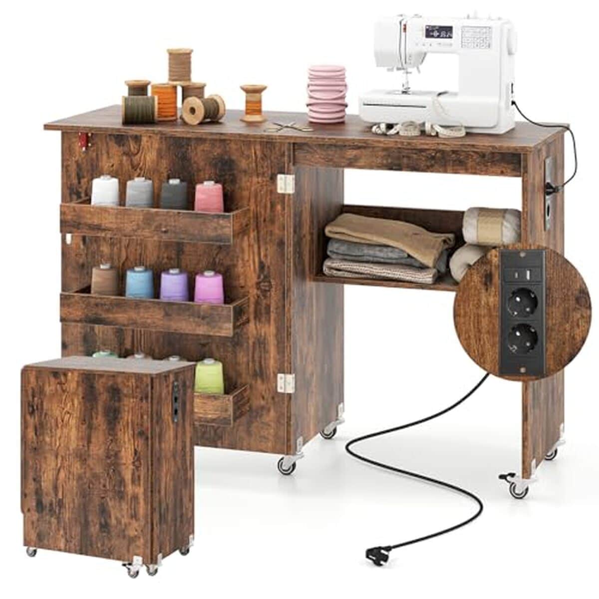 Test de la table de couture pliante Relax4life avec station de charge