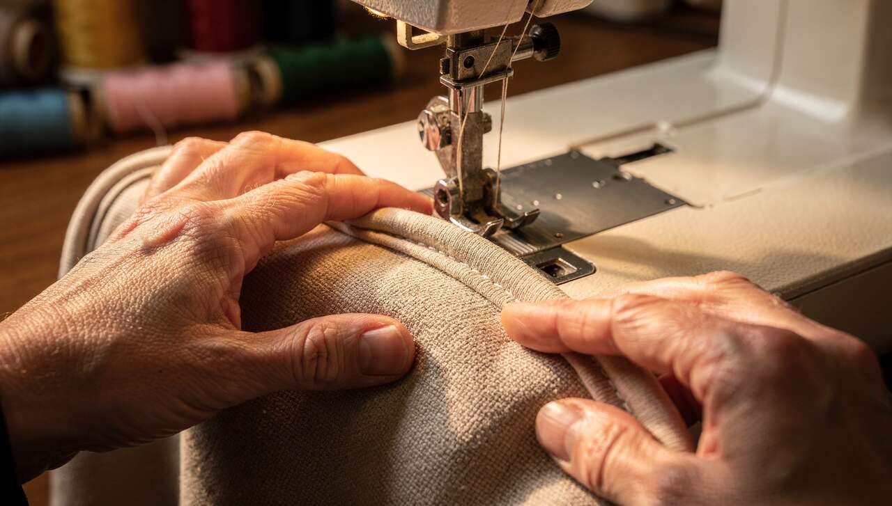 Coudre du passepoil sur une courbe : astuces pour réussir