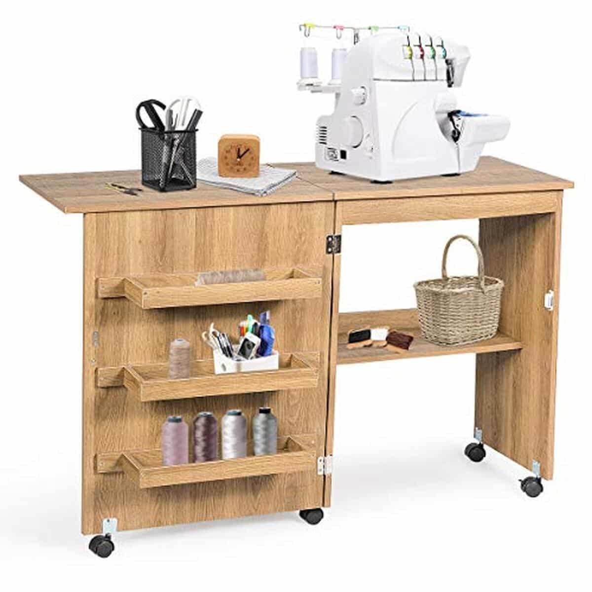 Test de la table à coudre pliable Relax4Life avec étagères et roulettes