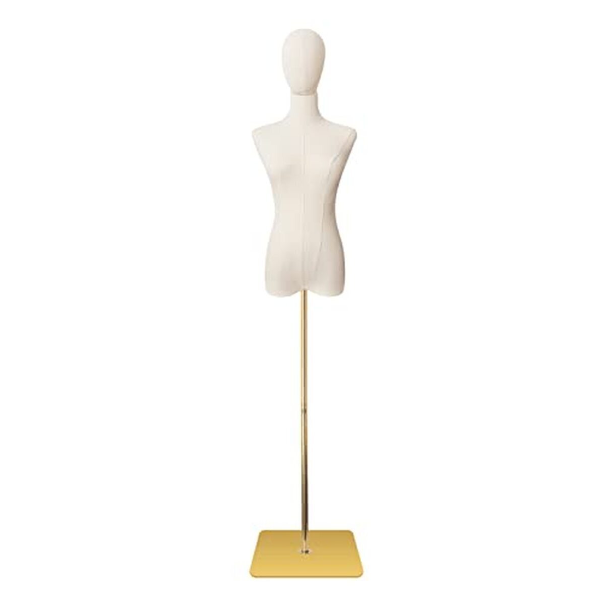 Avis sur le mannequin de couture féminin avec tête amovible et support doré