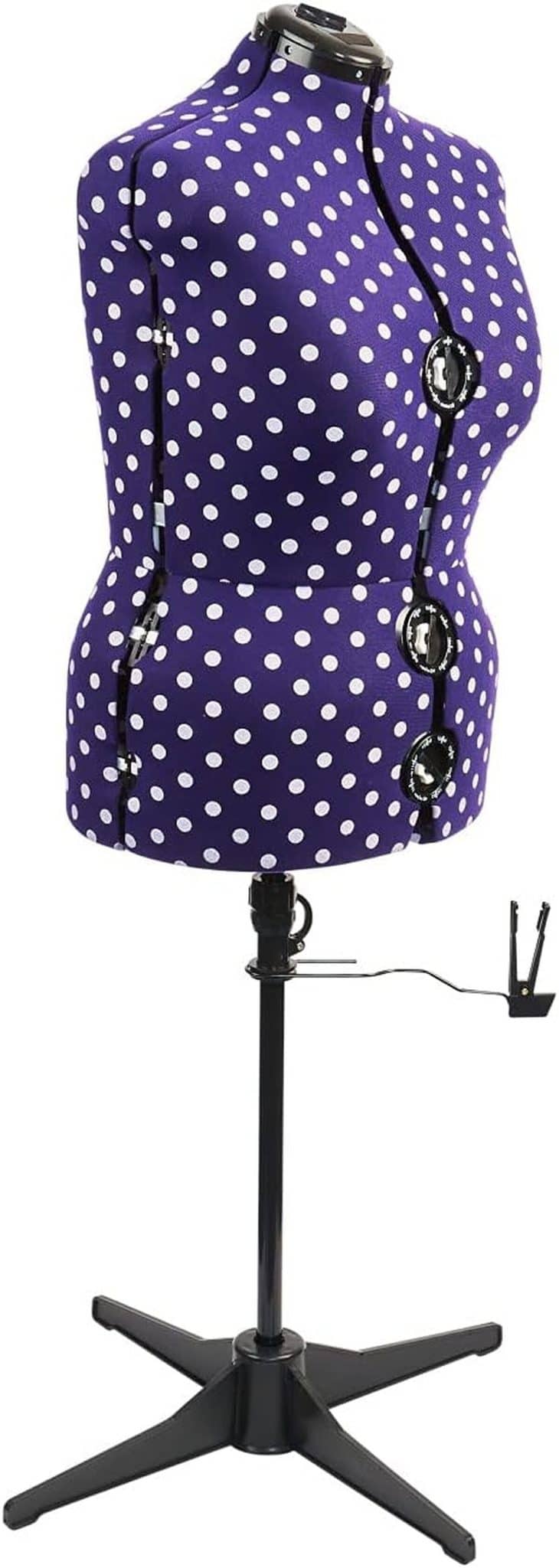 Test du mannequin couture réglable violet, motif à pois (L)