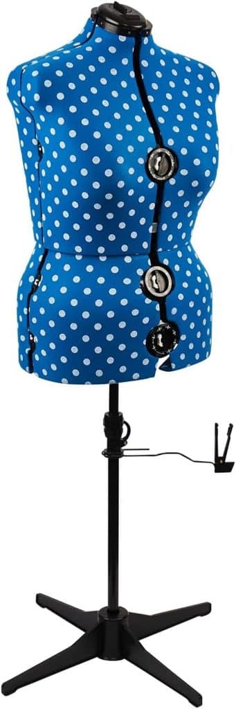 Avis : mannequin couture réglable à pois bleu taille L
