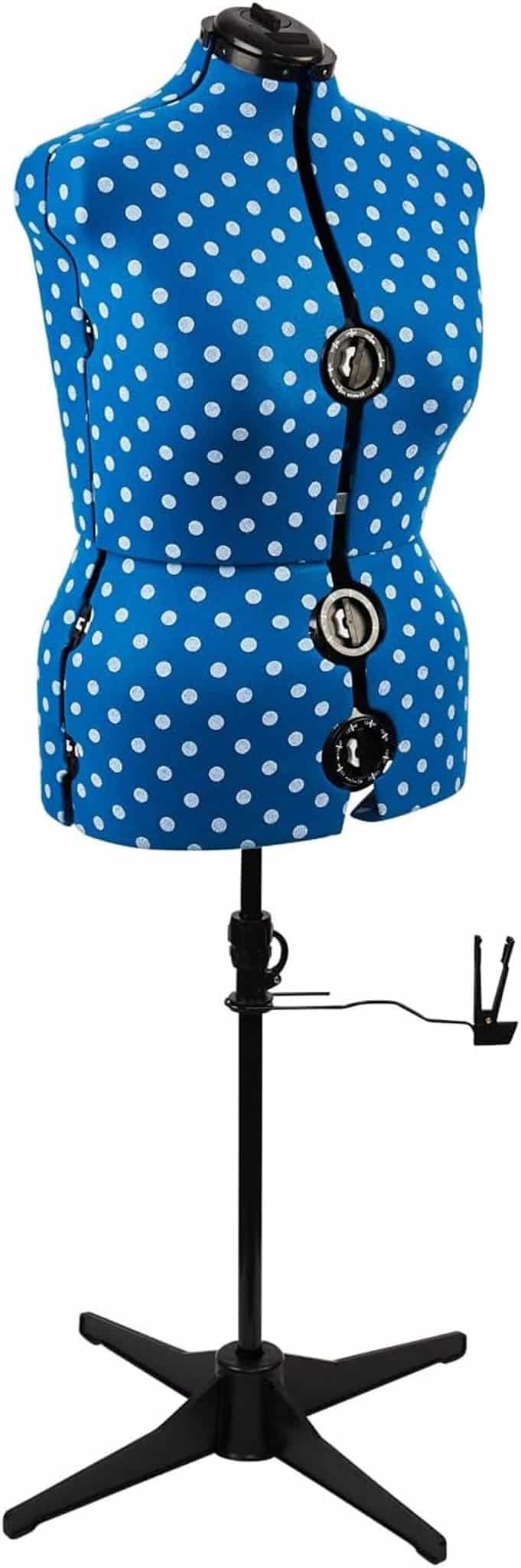 Avis : mannequin couture réglable à pois bleu taille L