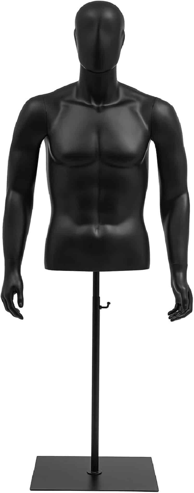 Test du mannequin demi-corps homme réglable noir