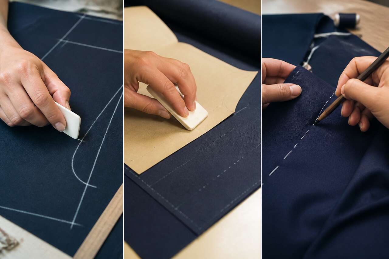 Trois m&eacute;thodes de marquage des motifs: tracer, transf&eacute;rer, b&acirc;tir