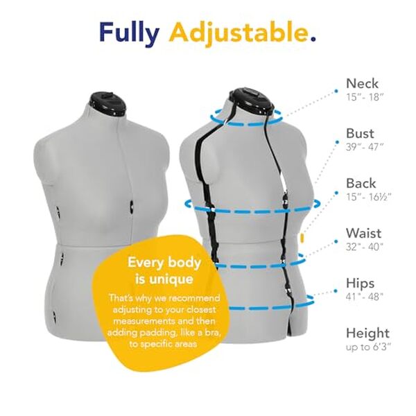Découvrez notre test complet du mannequin de couture Adjustoform Sew Simple FG3272 taille M-L : caractéristiques, avantages et avis pour bien choisir votre mannequin de couture réglable argenté.