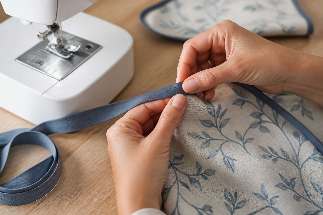 Finition du biais en ligne droite : astuces couture