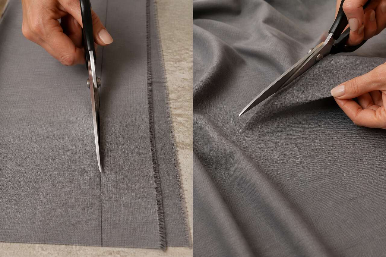 Couper le tissu: droit fil, biais et stabilité Couper le tissu: droit fil, biais et stabilité