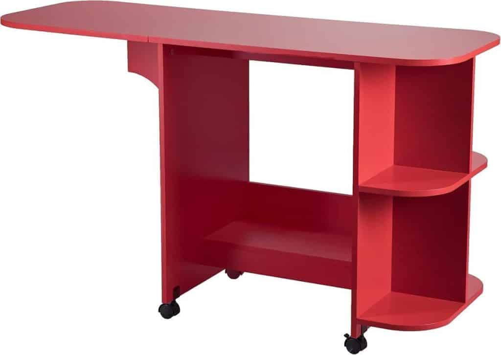 Test : table de couture extensible à roulettes Southern Enterprises AMZ5667ZH rouge